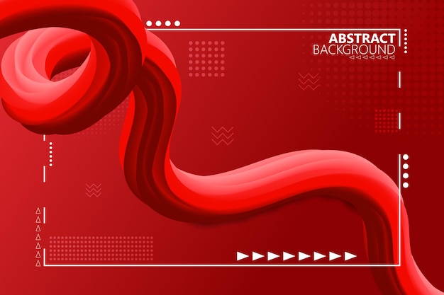 Abstract background dynamic liquid shape with red gradient