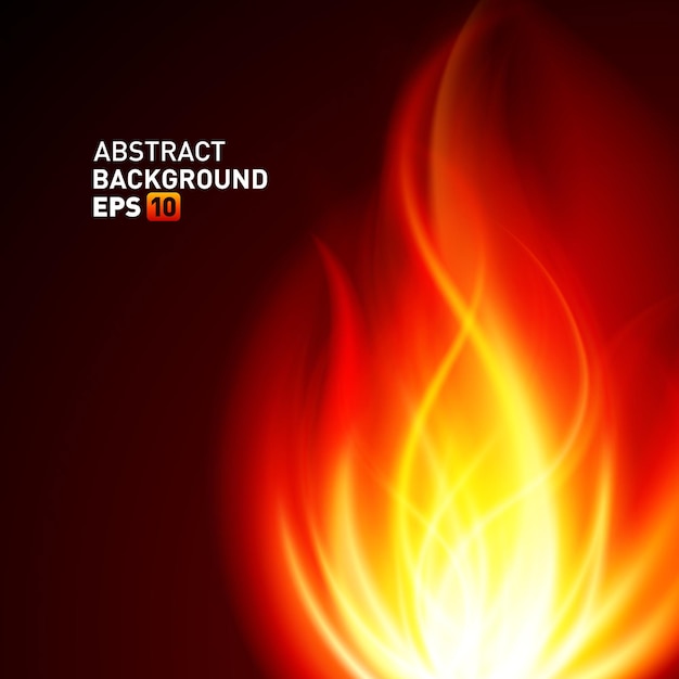 Abstract background fire flame glossy sparks realistic vector burning heat bonfire energy