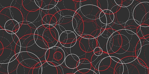 Abstract background of geometric circlesBlack background banner