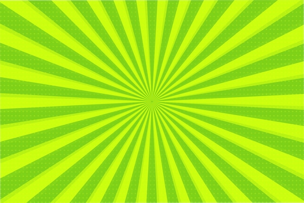 Abstract background of green and yellow rays