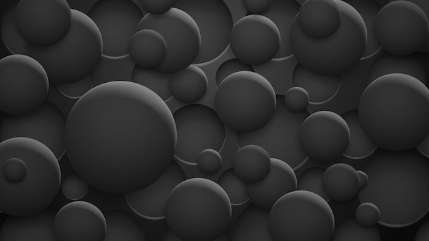 Vector abstract background of holes and circles with shadows in black colors