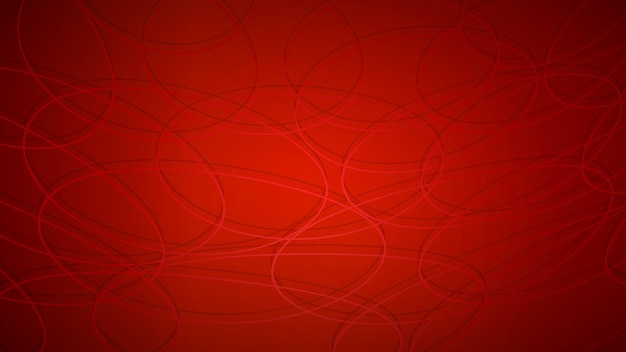 Abstract background of intersecting circles with shadows in red colors