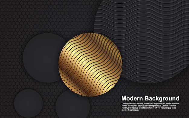  Abstract background luxury black and golden color modern