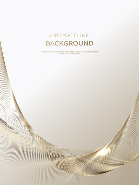 Abstract background of luxury gold lines brochure poster background