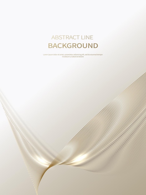 Abstract background of luxury gold lines brochure poster background