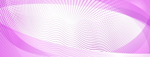 Abstract background made of curves and halftone dots in light purple colors