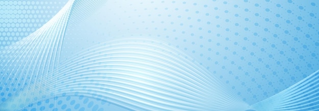 Abstract background made of halftone dots and thin curved lines in light blue colors