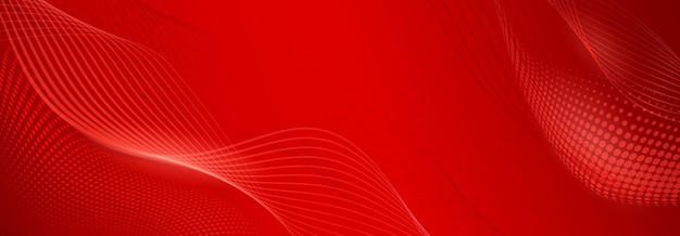 Abstract background made of halftone dots and thin curved lines in red colors