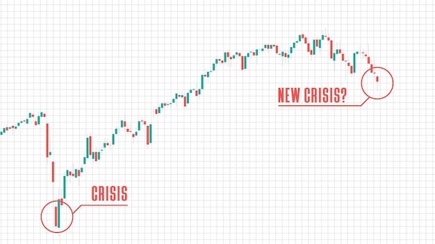 Abstract background of new crisis stock market on white background