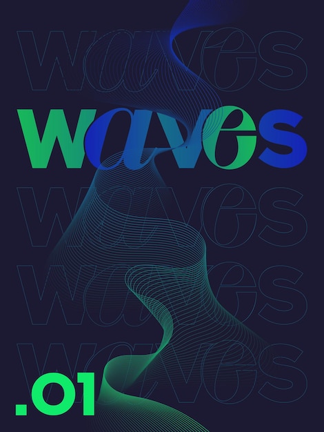 abstract background poster blue and green waves