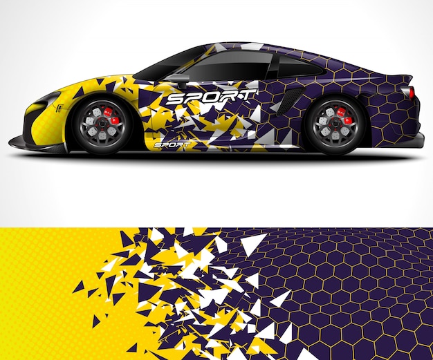 Abstract background for racing Sport Car Wrap design and vehicle livery