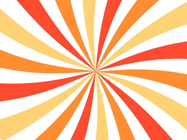 Abstract background of rainbow stripes in the style of 60s 70s. The rays of the sun. Vintage groovy