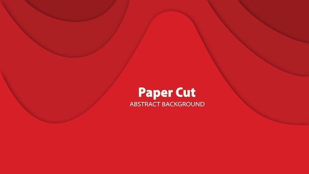 Abstract background of red shapes wavy in paper cut style for business presentations.