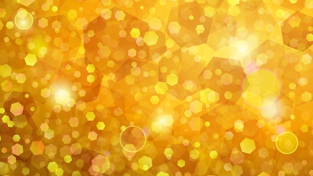 Abstract background of small hexagons in yellow colors