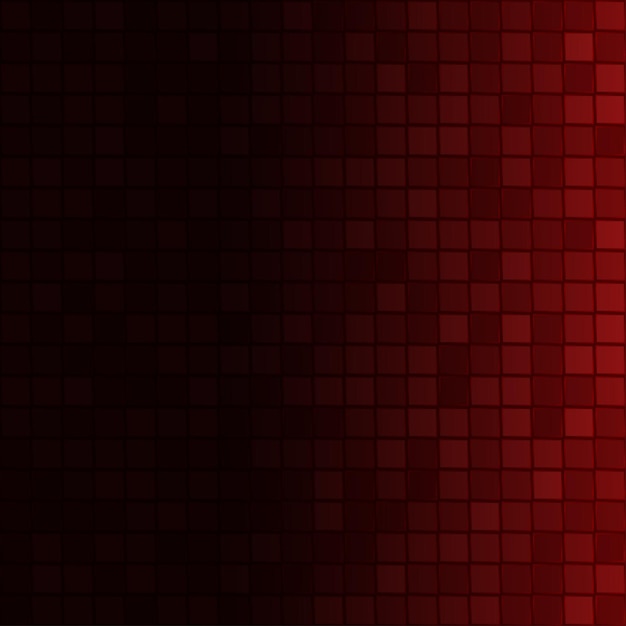 Abstract background of small squares in dark red colors with horizontal gradient