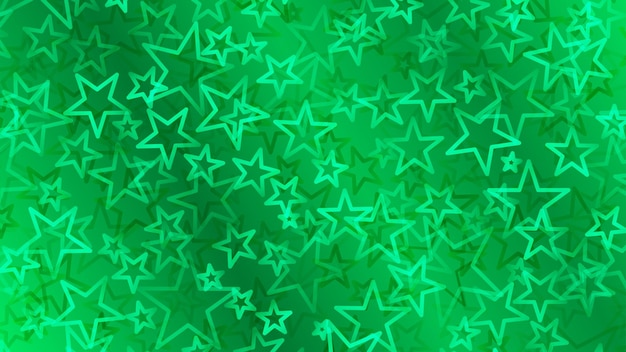 Abstract background of small stars in green colors