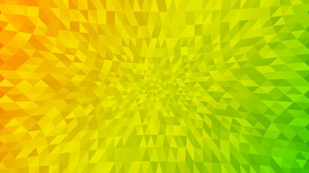 Abstract background of small triangles in yellow and green colors