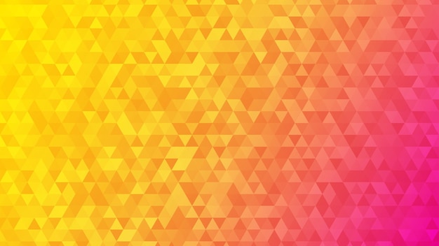 Abstract background of small triangles in yellow and pink colors.