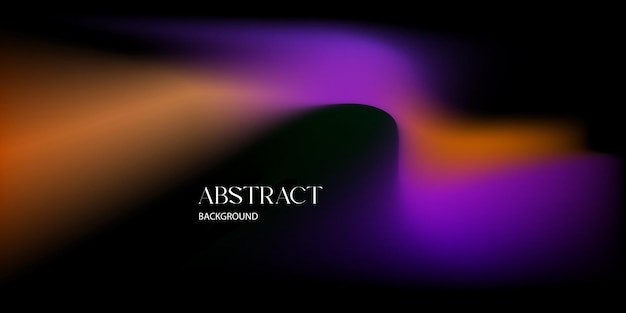 Abstract background template dark design neon violet and orange gradient color on black