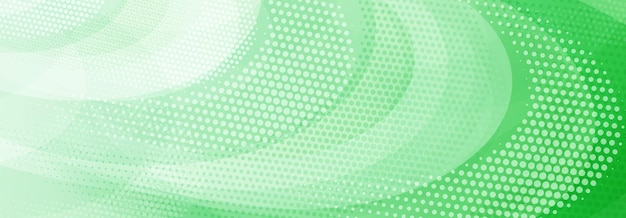 Abstract background of translucent curved shapes and dots in green colors