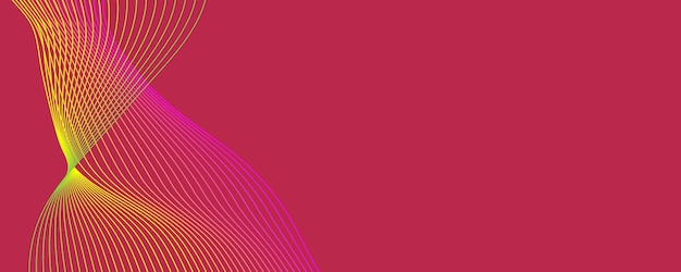 Abstract background in trendy color 2023 Viva MagentaWavy lines