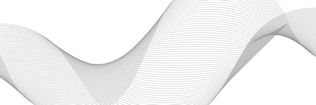 Abstract background vector grey with dynamic waves for business design