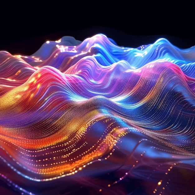 abstract background wave energy curve digital futuristic technology graphic design bright illustrati