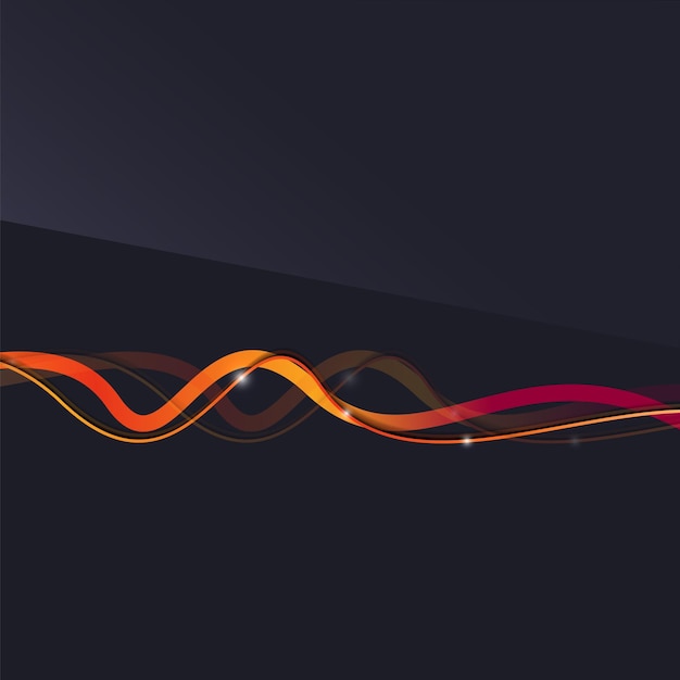 Abstract background Wavy colorful swirly line on dark backdrop