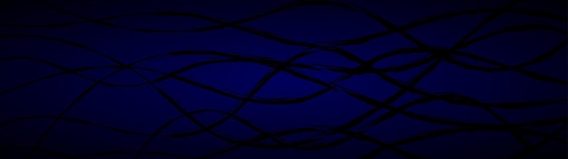 Abstract background of wavy intertwining lines in dark blue colors