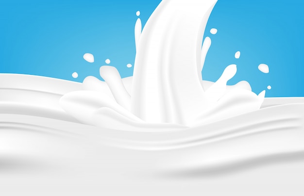 Abstract background of white wave milk splash