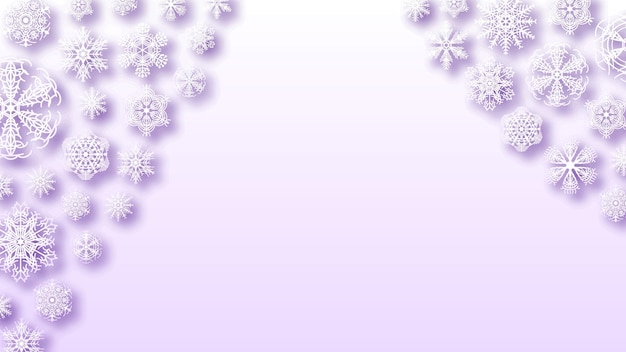 Abstract Background Winter Snowflakes witgh Shadows Vector Design Style Template