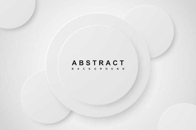 Abstract background with 3d circle white papercut layer