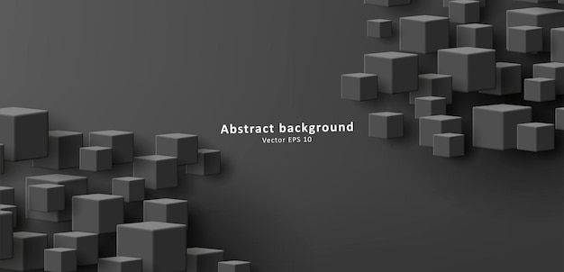 Vector abstract background with 3d cubes structure at the corners