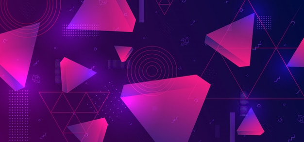 Abstract background with 3d triangle geometric