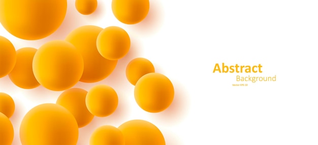 Abstract background with 3d yellow balls on white background