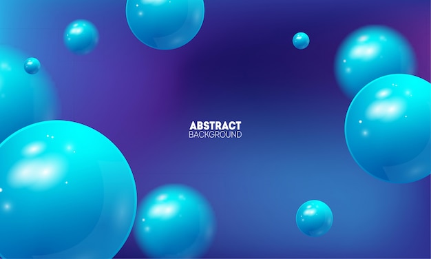 Abstract background with beautiful gradient and flying 3d balls. 