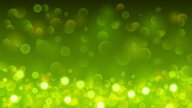 Abstract background with bokeh effect Blurred defocused lights in green colors