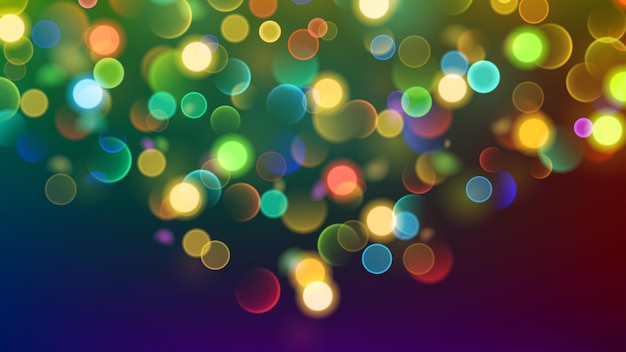 Abstract background with bokeh effect Blurred defocused multicolored lights Colored bokeh lights on black background