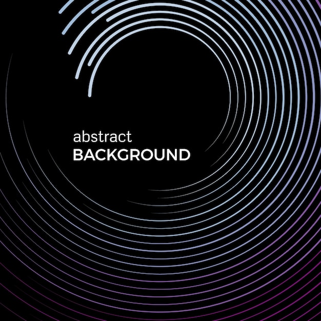 Abstract background with bright colorful lines. Colored circles with place for your text  on a black background.