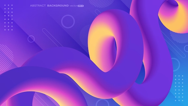 Abstract background with colorful fluid wave Shape of 3D gradient flow