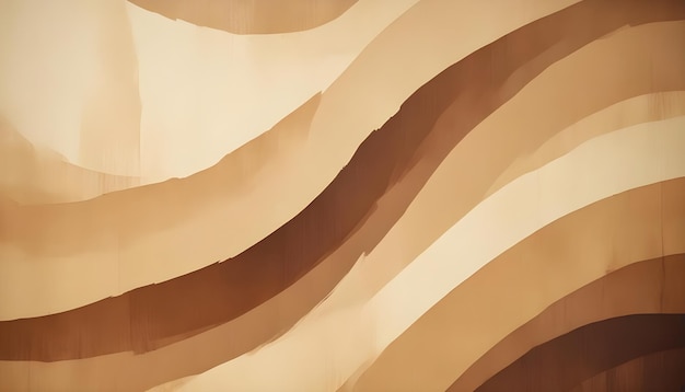 Vector abstract background with curved flowing lines in various shades of brown creating a sense of depth and movement