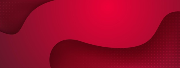 Abstract background with curved shapes and halftone dots in red colors