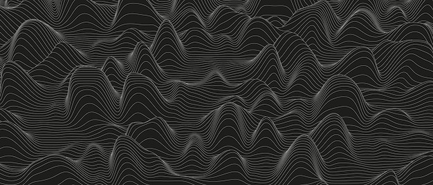 Abstract background with distorted line shapes on a black background