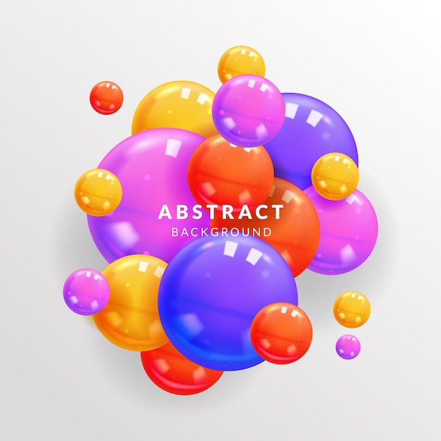 Abstract Background with dynamic glossy 3d realistic colorful creative Spheres ball for fun creative element