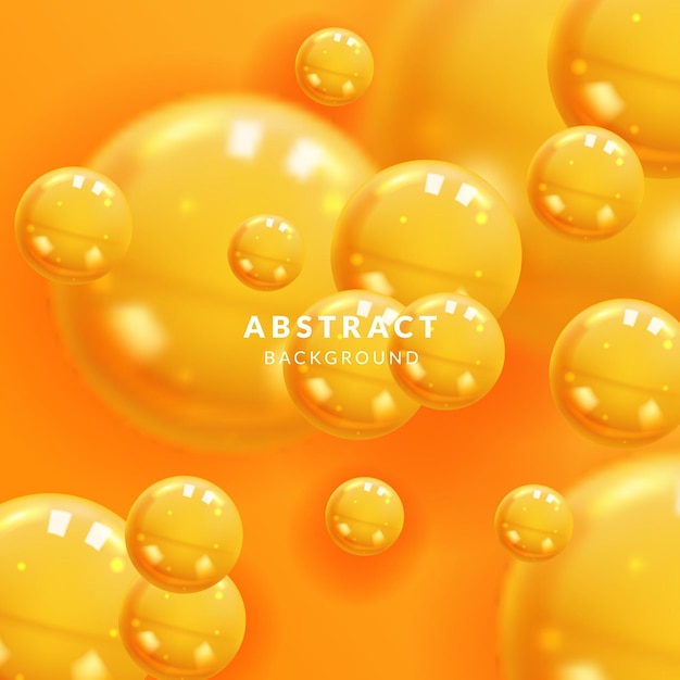 Abstract Background with dynamic glossy 3d realistic yellow Spheres ball for fun creative element