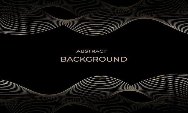 Abstract background with fade golden wavy lines