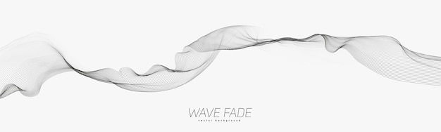 Abstract background with faded line waves. Warped waveform.