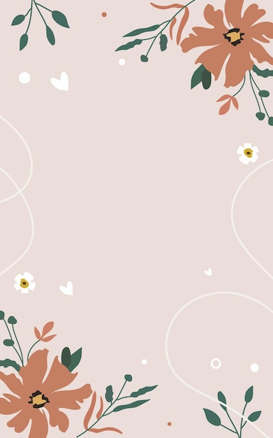 Vector abstract background with flowers and bagde