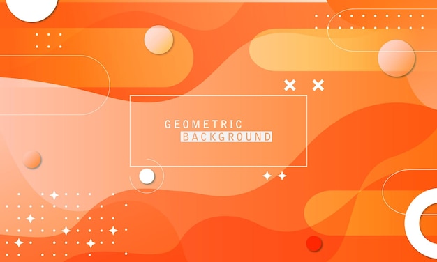 Abstract background with geometric shapes and frame on orange color