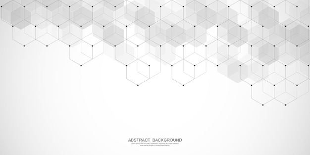 Abstract background with geometric shapes and hexagon pattern vector illustration for medicine